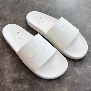 Kate Spade Cream Slide Sandals